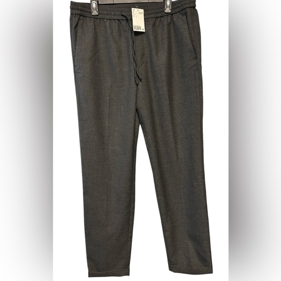 π₯ NWT- H&M Menβs Slim fit drawstring dress pants w/folded cuff bottoms, Size L - Picture 3 of 7